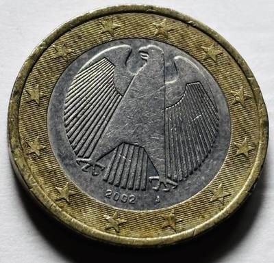 文馨钱币收藏第 298 场，长期接代拍业务 - 2002 年德国 1 欧元J 版