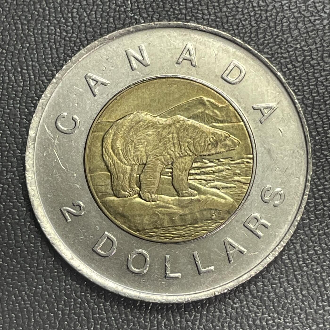 回流0328 加拿大1996年2加元双金属币 北极熊