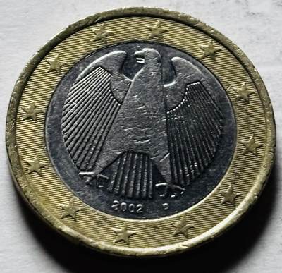 文馨钱币收藏第 298 场，长期接代拍业务 - 2002 年德国 1 欧元 第一版首发 D 版
