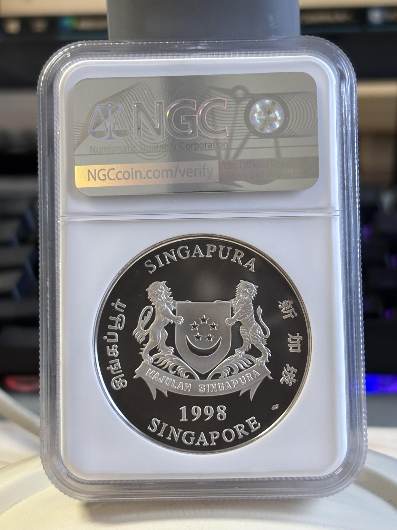 第194期拍卖 新加坡1998年十二生肖虎年2盎司纪念银币NGC-PF69.999银