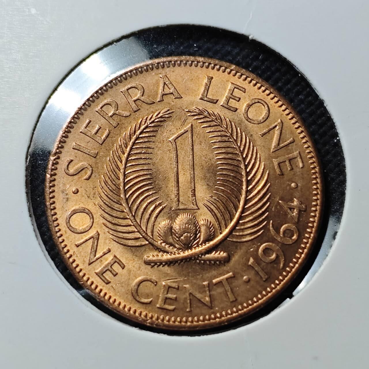 KK钱币收藏小铺  第409期 2月预留时间 周末发货  塞拉利昂1分铜币