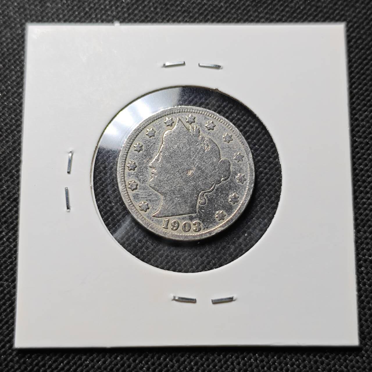 KK钱币收藏小铺  第409期 2月预留时间 周末发货  1903美国5分