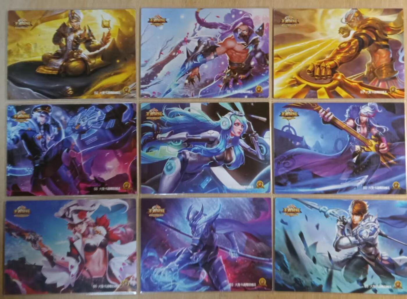 龙虎卡牌-八零场，奇点炸场！！（满200元包邮，无佣金，每周六结拍，欢迎送拍） 粗闪9张 王者荣耀 经典皮肤 一套