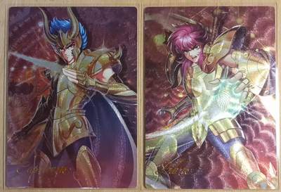 龙虎卡牌-八零场，奇点炸场！！（满200元包邮，无佣金，每周六结拍，欢迎送拍） - 粗闪2张 圣斗士卡牌 黄金圣斗士