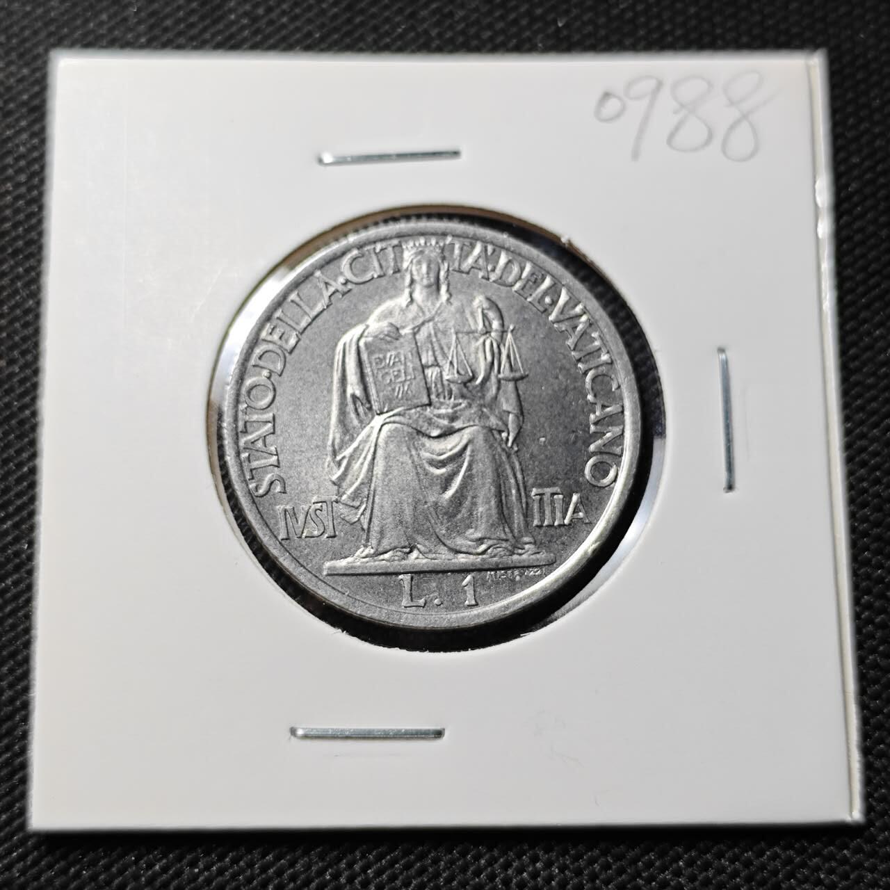 KK钱币收藏小铺  第409期 2月预留时间 周末发货  1942梵蒂冈1里拉 好品