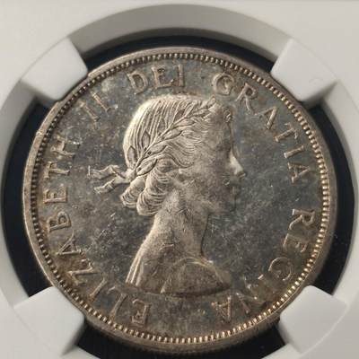 Krab外币市集Vol.28 - NGC MS62 加拿大伊丽莎白二世划船1元