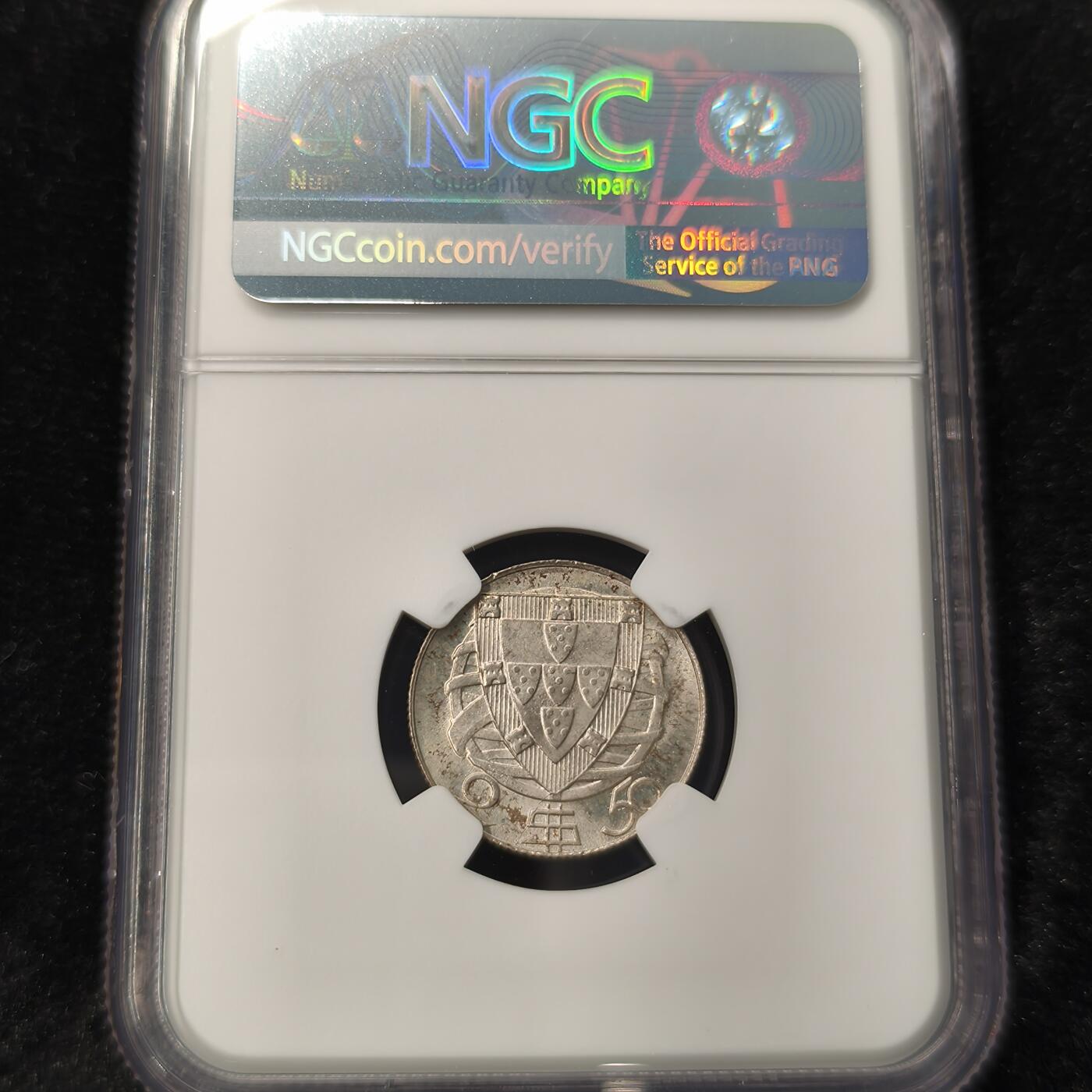 Krab外币市集Vol.28 NGC MS64 葡萄牙1951年2.5埃斯库多银币