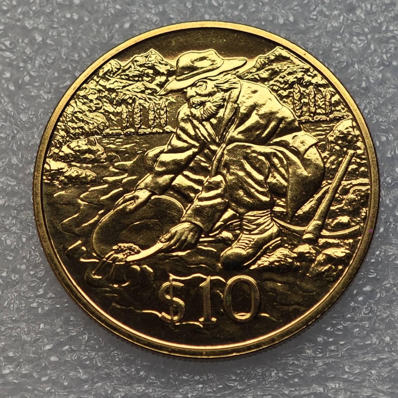  【淘币小摊】限时拍第八百八十六拍   黎巴嫩圣马力诺希腊荷兰场    每周一统一发货 新西兰1995年10元淘金纪念币发行量7000枚 km94