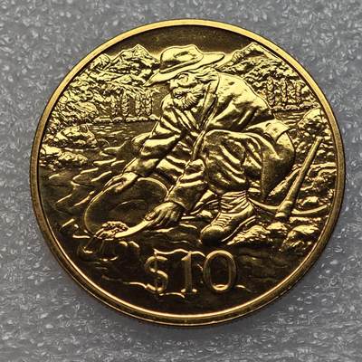  【淘币小摊】限时拍第八百八十六拍   黎巴嫩圣马力诺希腊荷兰场    每周一统一发货 - 新西兰1995年10元淘金纪念币发行量7000枚 km94