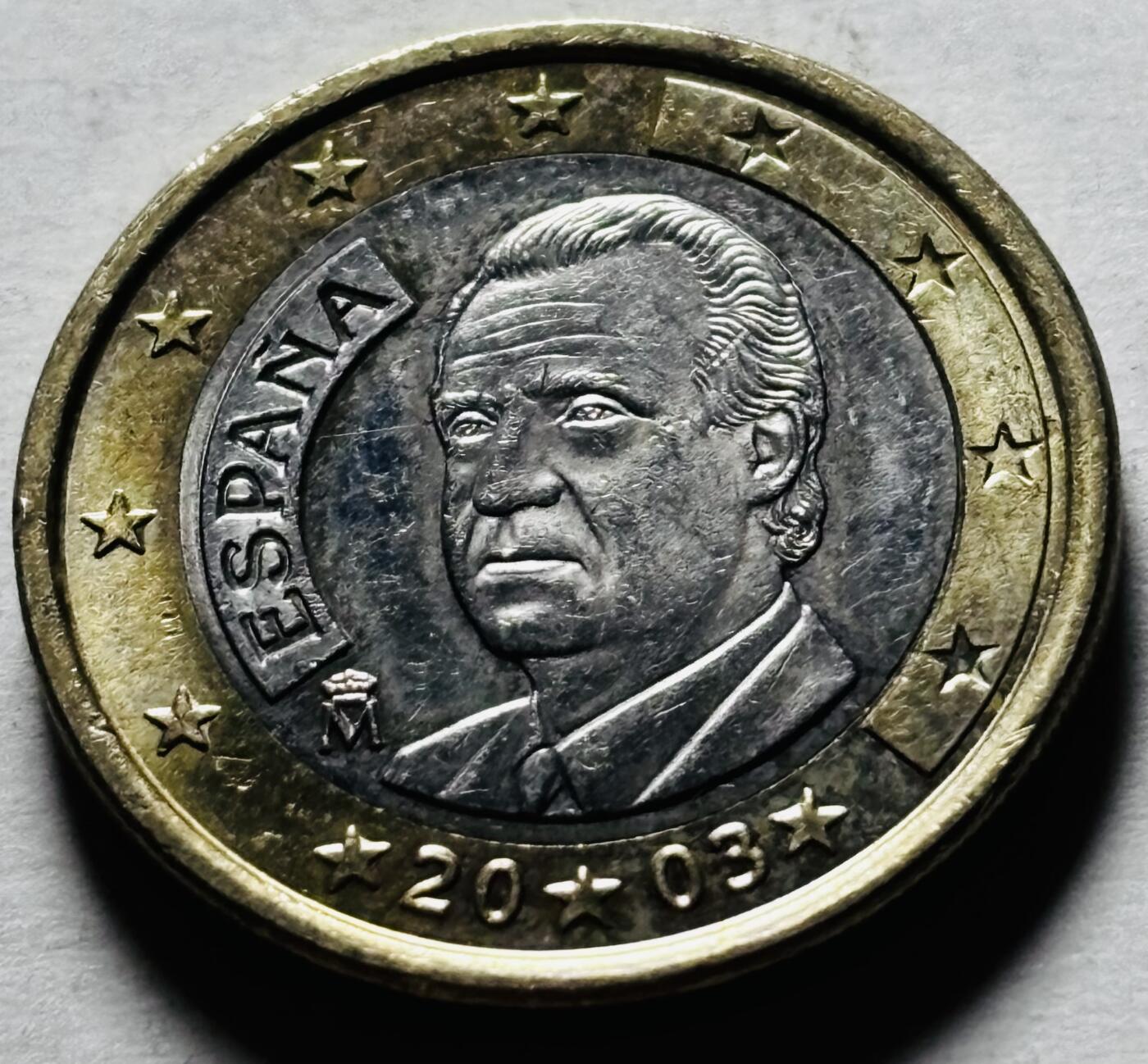 文馨钱币收藏第 298 场，长期接代拍业务 好品 2003 年西班牙 1 欧元 第一版