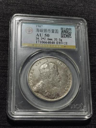 天下钱庄专场欢迎参拍 - 爱德华七世海峡一元银币