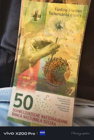 瑞士手版法郎50全新 - 瑞士手版法郎50全新