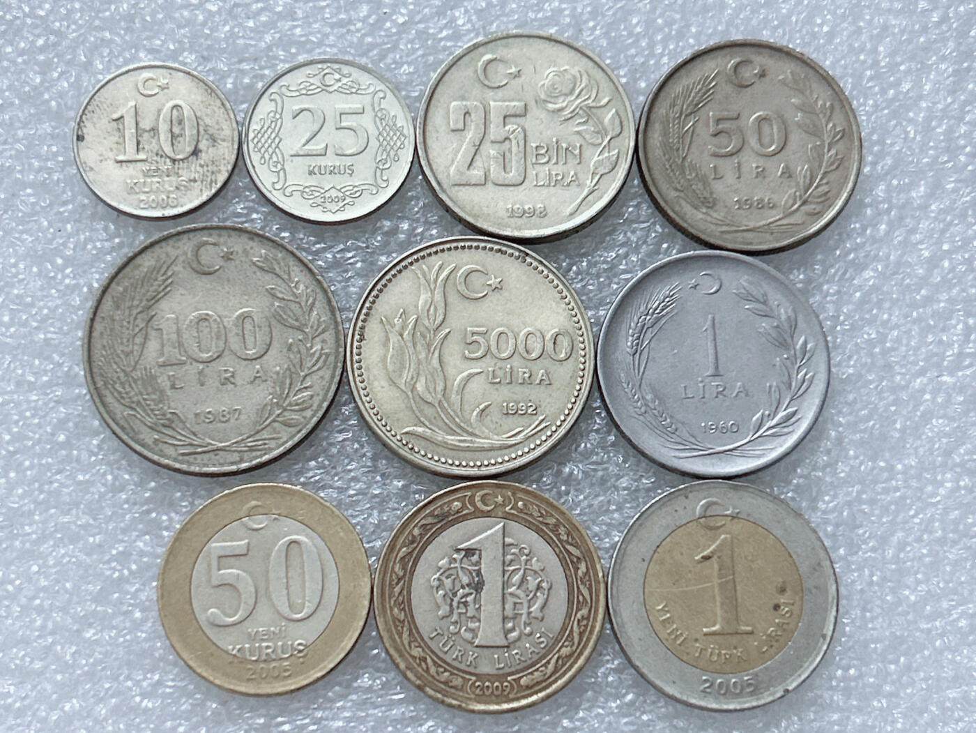 第一海外回流一元起拍收藏 散集专场  第307期 土耳其不同面值硬币 10枚