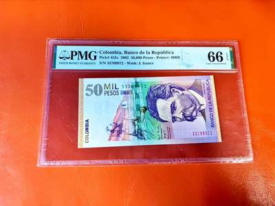 【Blue Auction】世界纸币精拍第801期——18级TOP拍卖/信誉/品质/专业/高效💫 - 哥伦比亚 2002年50000比索 PMG66EPQ 