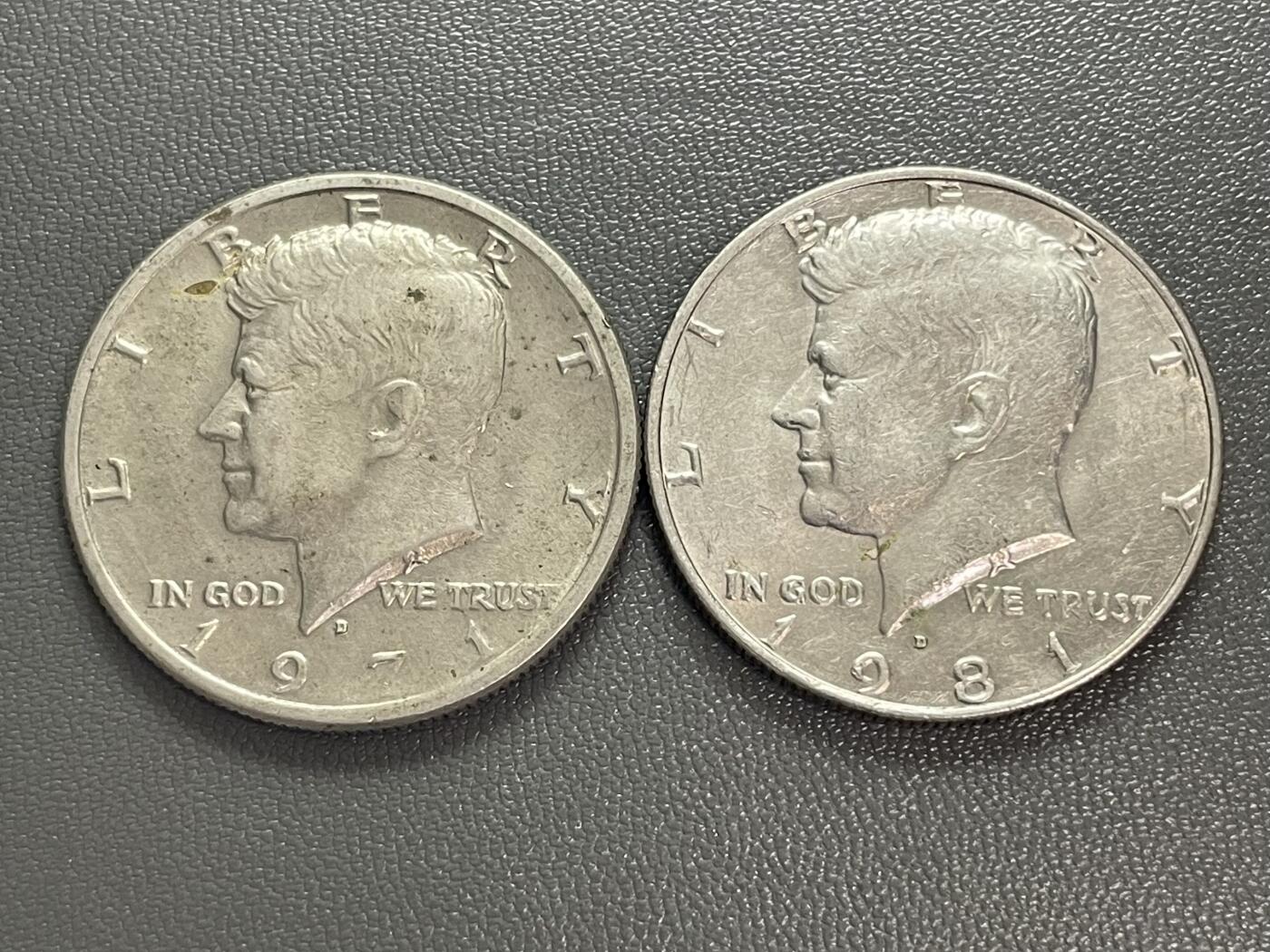 回流0328 美国1971、1981半圆两枚