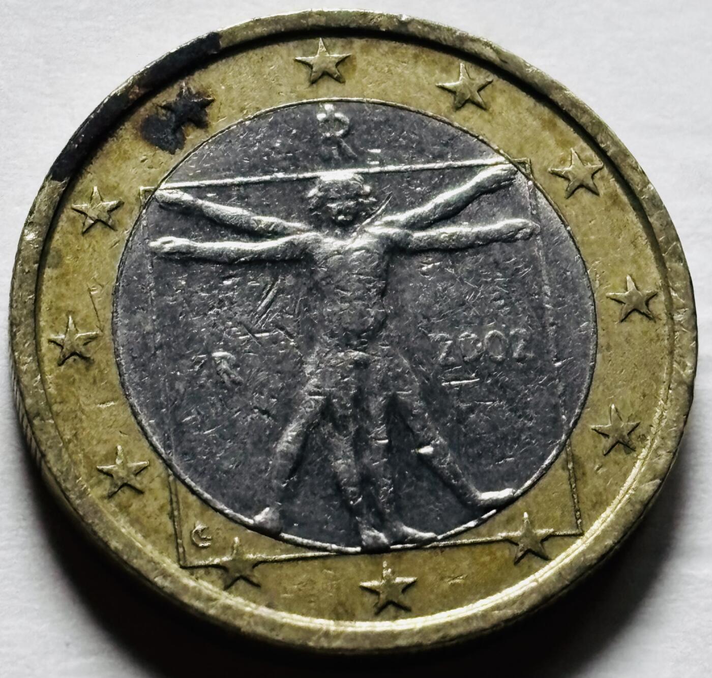 文馨钱币收藏第 298 场，长期接代拍业务 2002年意大利 1 欧元