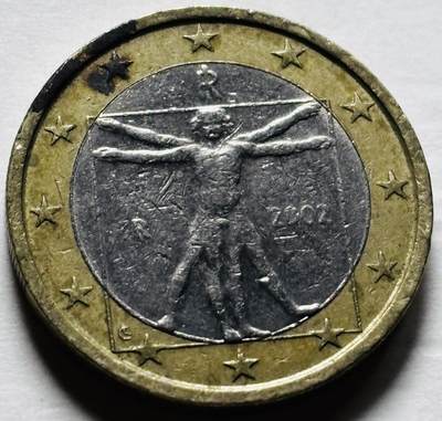 文馨钱币收藏第 298 场，长期接代拍业务 - 2002年意大利 1 欧元