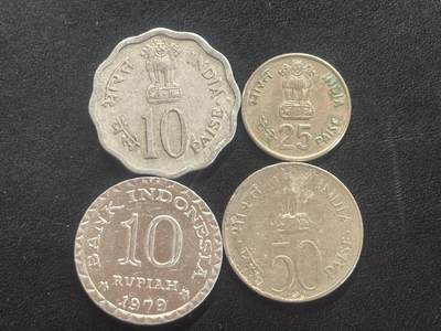 邮泉阁邮票限时拍卖第四十四场 （邮票在国外，请付邮费6元） - 印度纪念币4枚