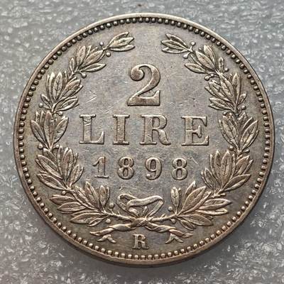  【淘币小摊】限时拍第八百八十六拍   黎巴嫩圣马力诺希腊荷兰场    每周一统一发货 - 圣马力诺1898年2里拉银币 km5