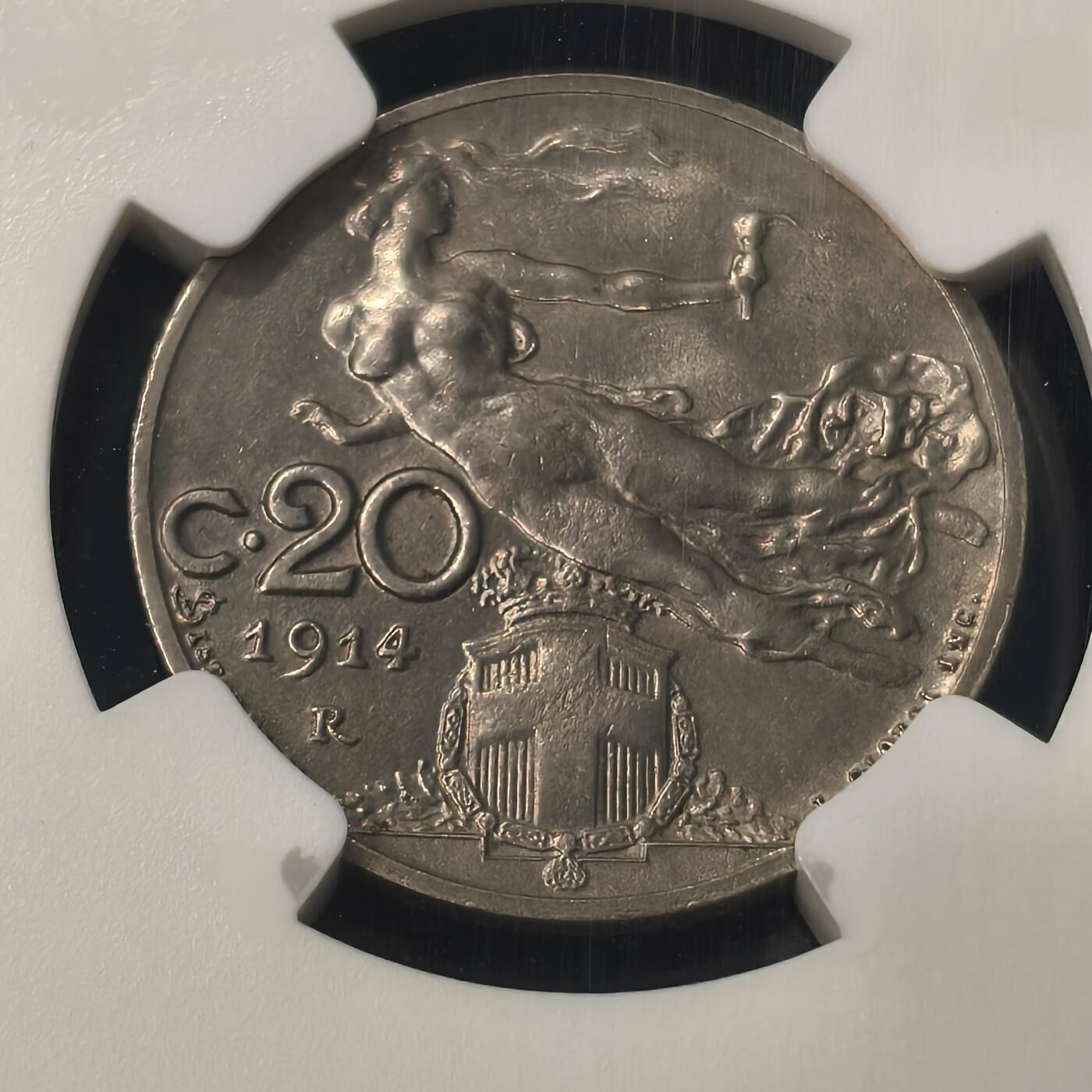 Krab外币市集Vol.28 NGC MS63 意大利1914R 20分