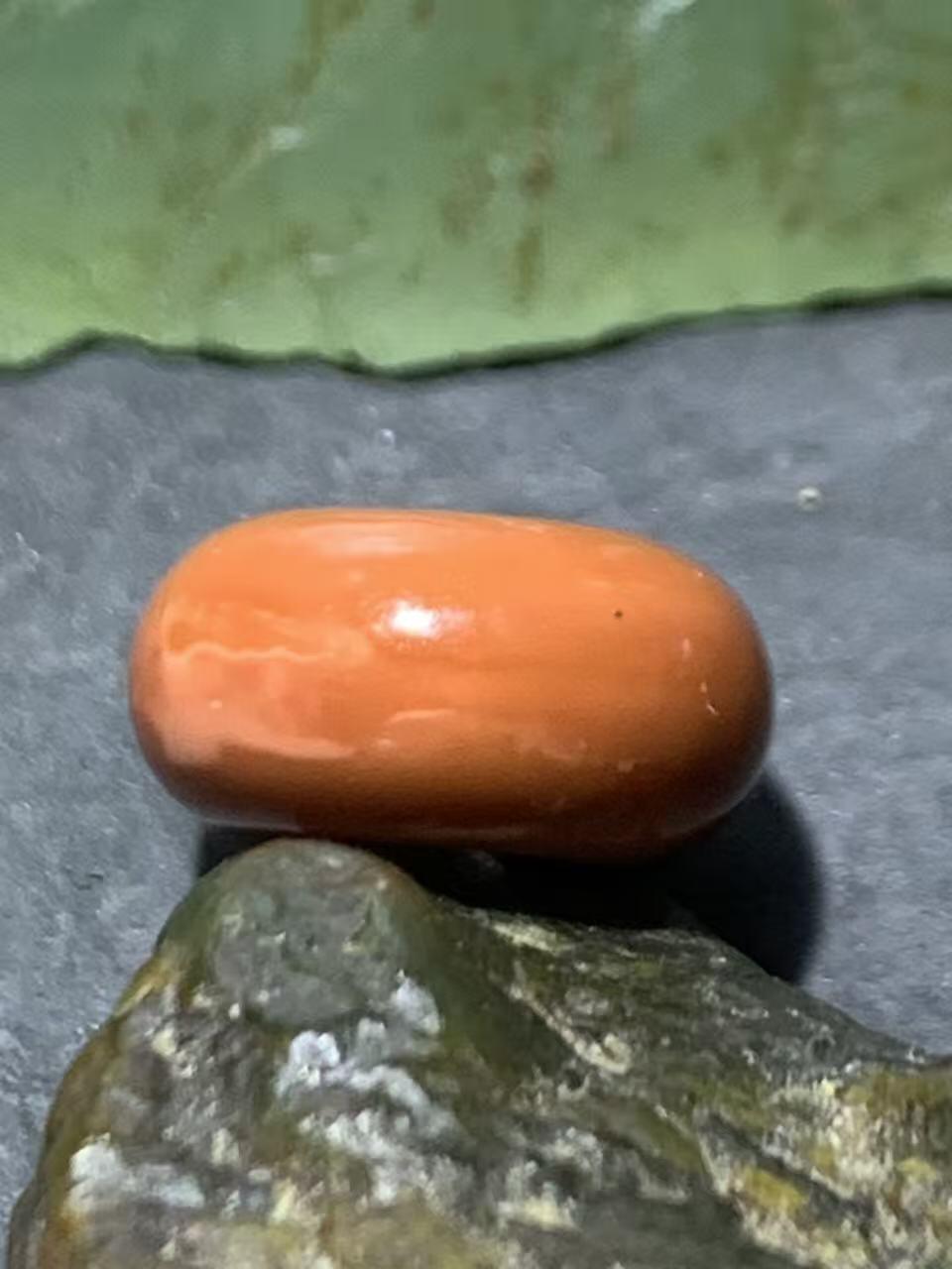 精美南红玛瑙柿子红面包圈小平安扣一个，