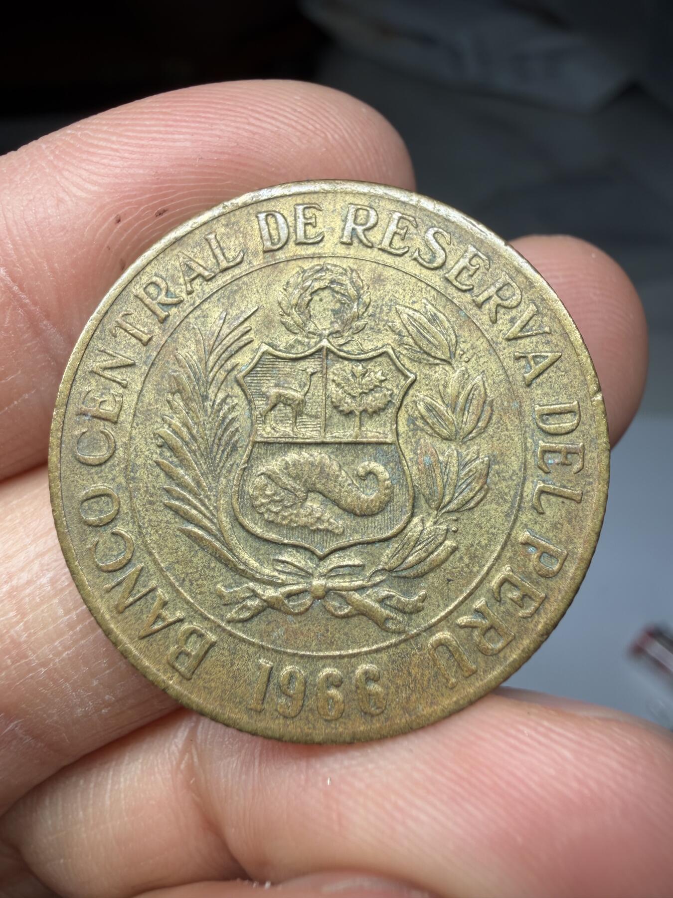 2026年集古藏今外币拍卖第三期-第9场—（总第319拍），可以寄存60天，满160元包邮。 1966年秘鲁1索尔