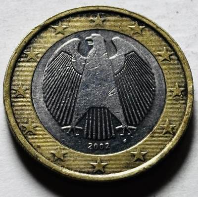 文馨钱币收藏第 298 场，长期接代拍业务 - 2002 年德国 1 欧元 第一版首发 F 版