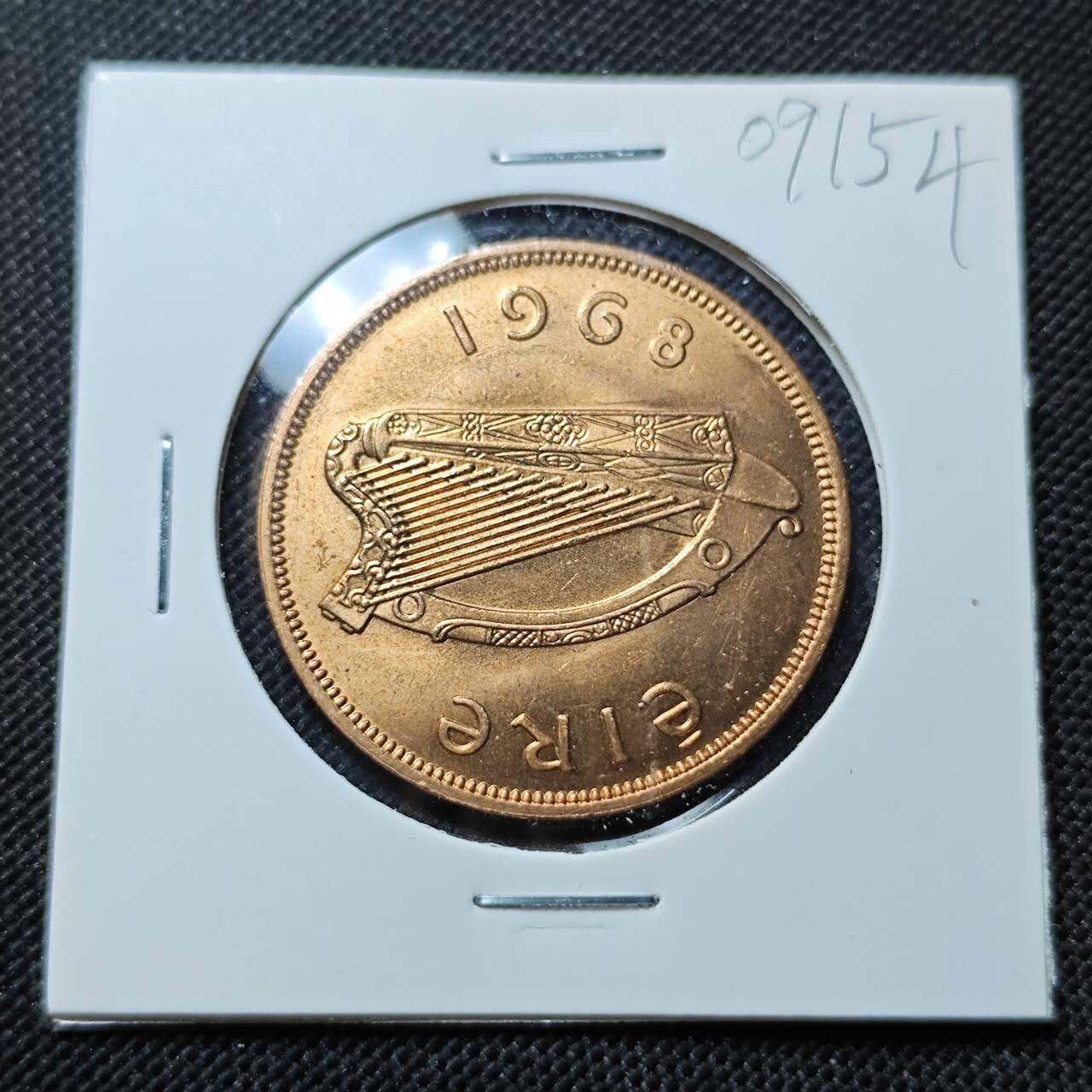 KK钱币收藏小铺  第409期 2月预留时间 周末发货  爱尔兰母鸡1便士铜币 好品