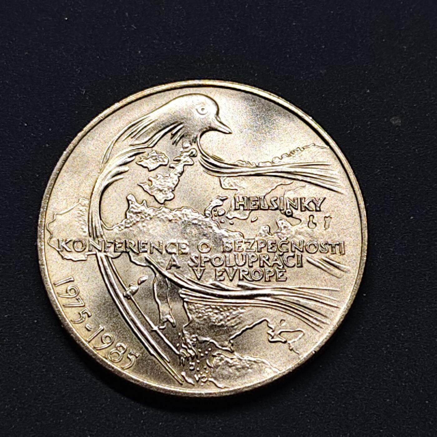 【全场包邮】纯粹捡漏拍517场 捷克斯洛伐克1985年100克朗赫尔辛基欧洲安全与合作会议纪念银币【29毫米9克50%】