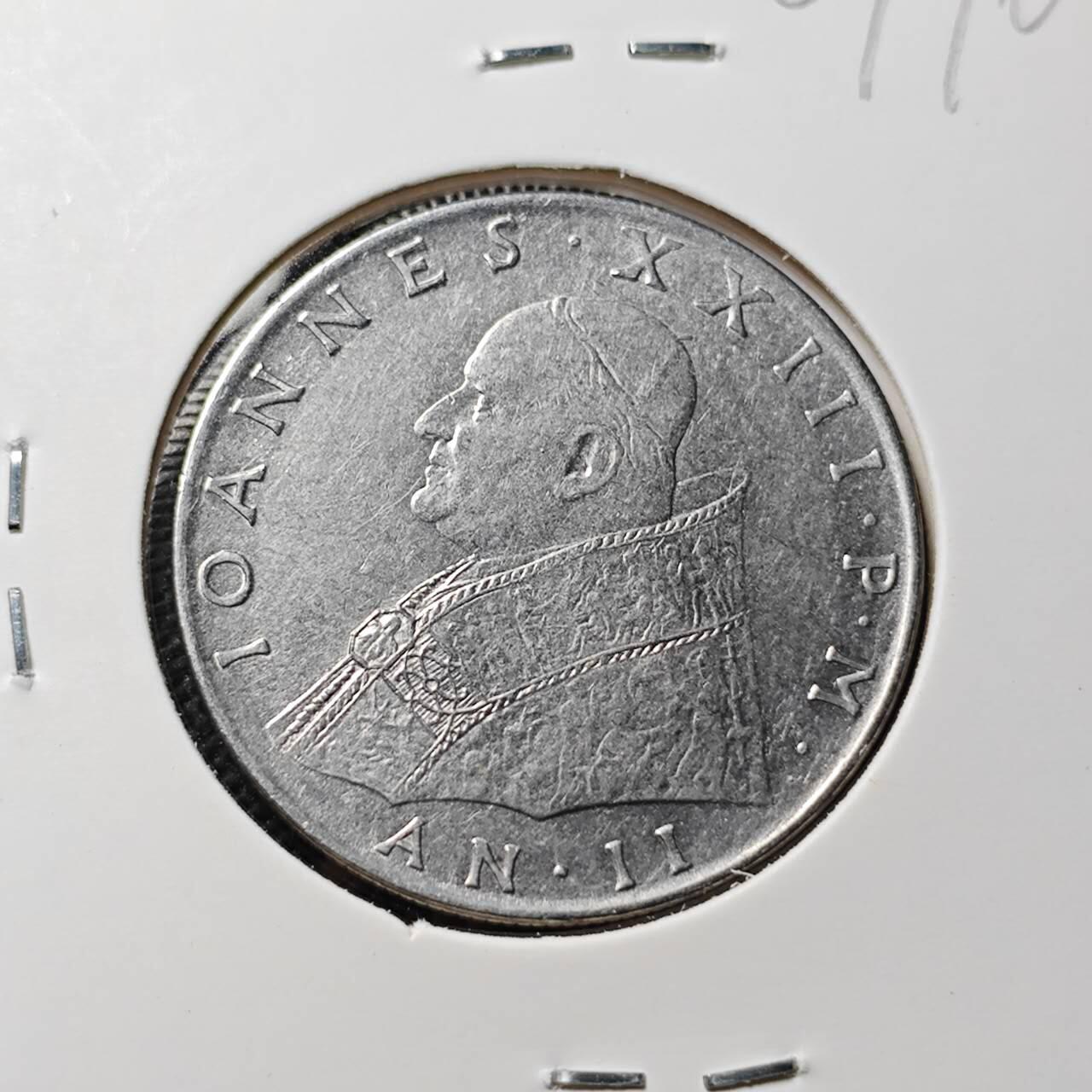 KK钱币收藏小铺  第409期 2月预留时间 周末发货  1960梵蒂冈100里拉