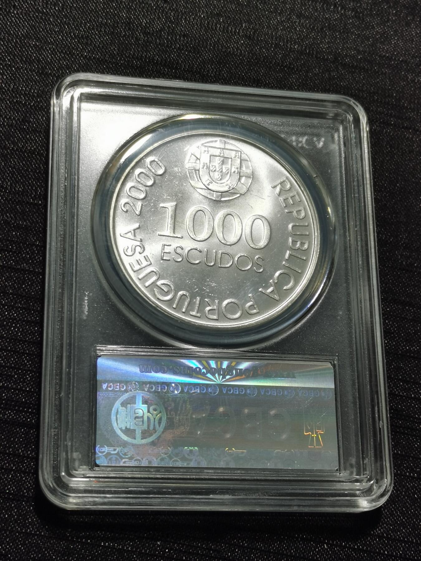 天下钱庄专场欢迎参拍 葡萄牙1000埃斯库多银币