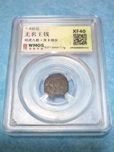 3月27日 🌏全球币章 - 稀少品:公元7-8世纪 昭武九姓 坎卡地区 无名王钱 闻德评级XF-40