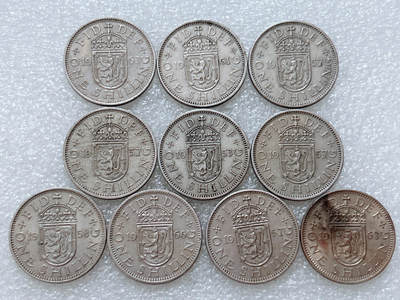 第一海外回流一元起拍收藏 散集专场  第307期 - 英国站狮版1先令硬币 10枚