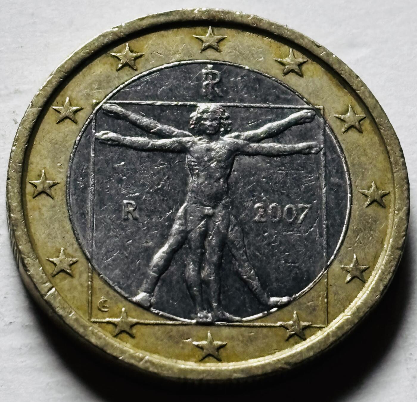 文馨钱币收藏第 298 场，长期接代拍业务 2007 年意大利 1 欧元