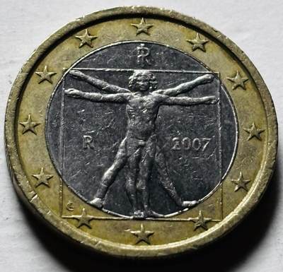 文馨钱币收藏第 298 场，长期接代拍业务 - 2007 年意大利 1 欧元