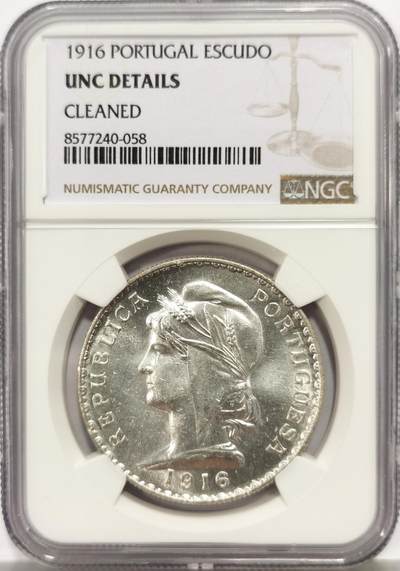 博洋堂“芳菲春韵”3月精品大拍专场暨第166期（全场包邮） - NGC UNCD 葡萄牙1916年1埃斯库多银币 转光非常好 NGC抽风严评了 实物状态完全有62以上