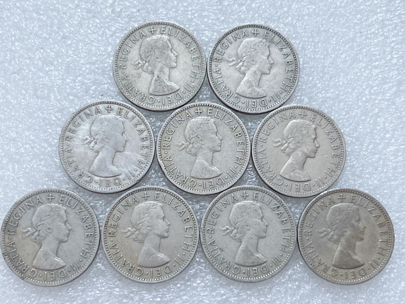 第一海外回流一元起拍收藏 散集专场  第307期 英国50年代2先令硬币 9枚