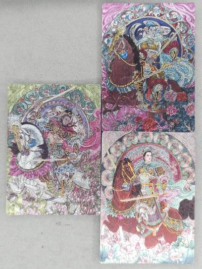 龙虎卡牌-八零场，奇点炸场！！（满200元包邮，无佣金，每周六结拍，欢迎送拍） - 冷烫全粗3张 星宿文创 冯涛生肖三娘 - 虎 兔 蛇