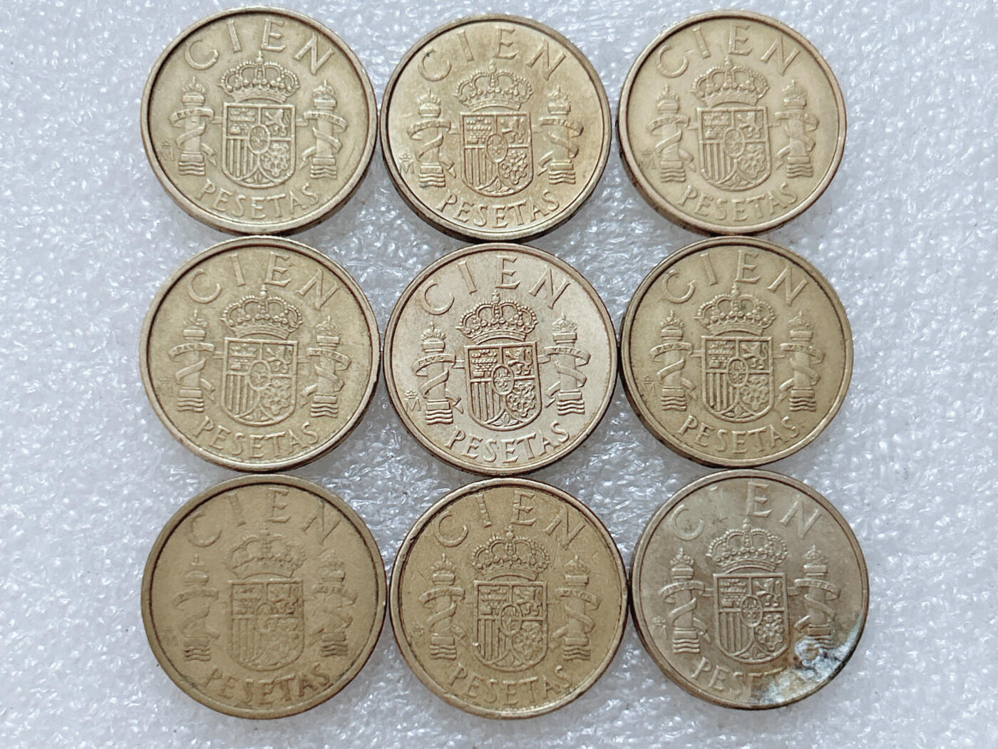 第一海外回流一元起拍收藏 散集专场  第307期 西班牙100比塞塔黄铜币 9枚