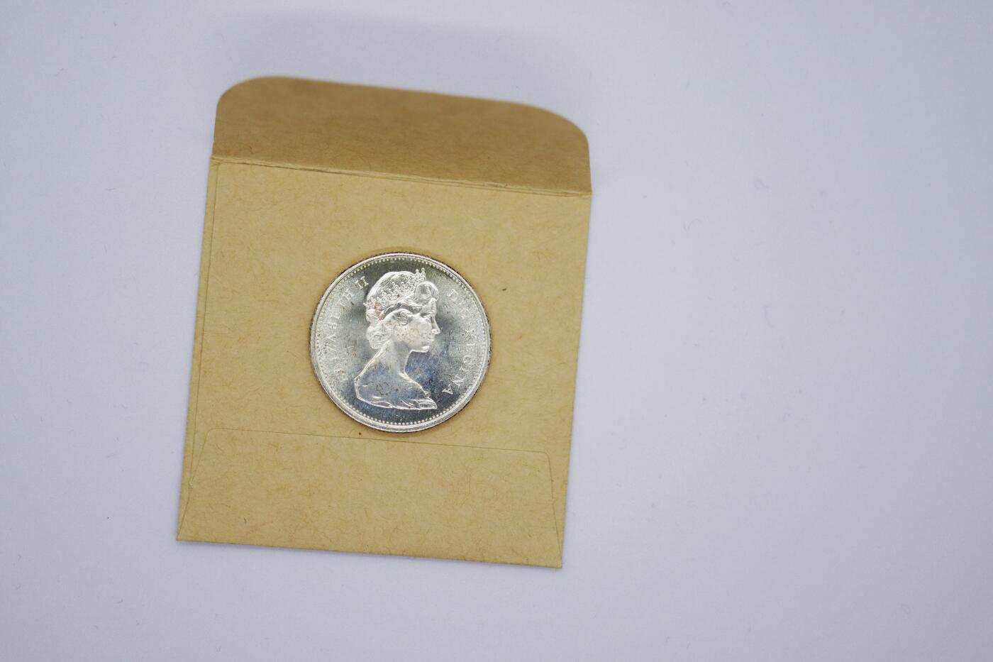 观钱 近现代机制币拍卖No.006（全场顺丰包邮，不区分偏远地区）  加拿大 1967 年联邦百年 25 分猞猁纪念银币 卷拆全新未使用