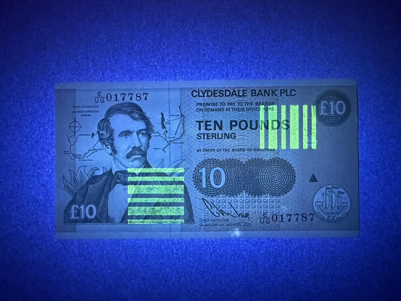 《艾美收藏》第238期-3.29周日外币畅拍场 苏格兰10镑 UNC 1993年 底部有一处荧光 无4