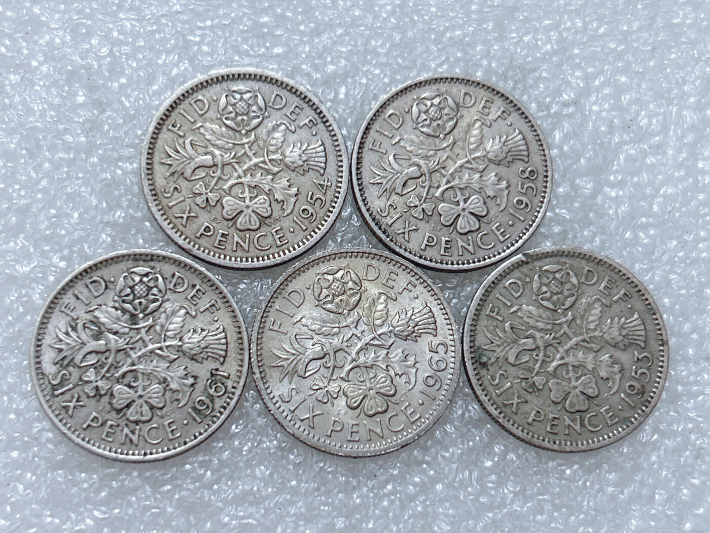 第一海外回流一元起拍收藏 散集专场  第307期 英国6便士硬币 5枚