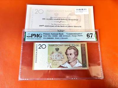 【Blue Auction】世界纸币精拍第801期——18级TOP拍卖/信誉/品质/专业/高效💫 - 【带册 千位小号】波兰 2009年20兹罗提 PMG67EPQ 