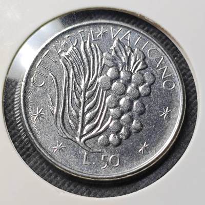 KK钱币收藏小铺  第409期 2月预留时间 周末发货 -  梵蒂冈50里拉