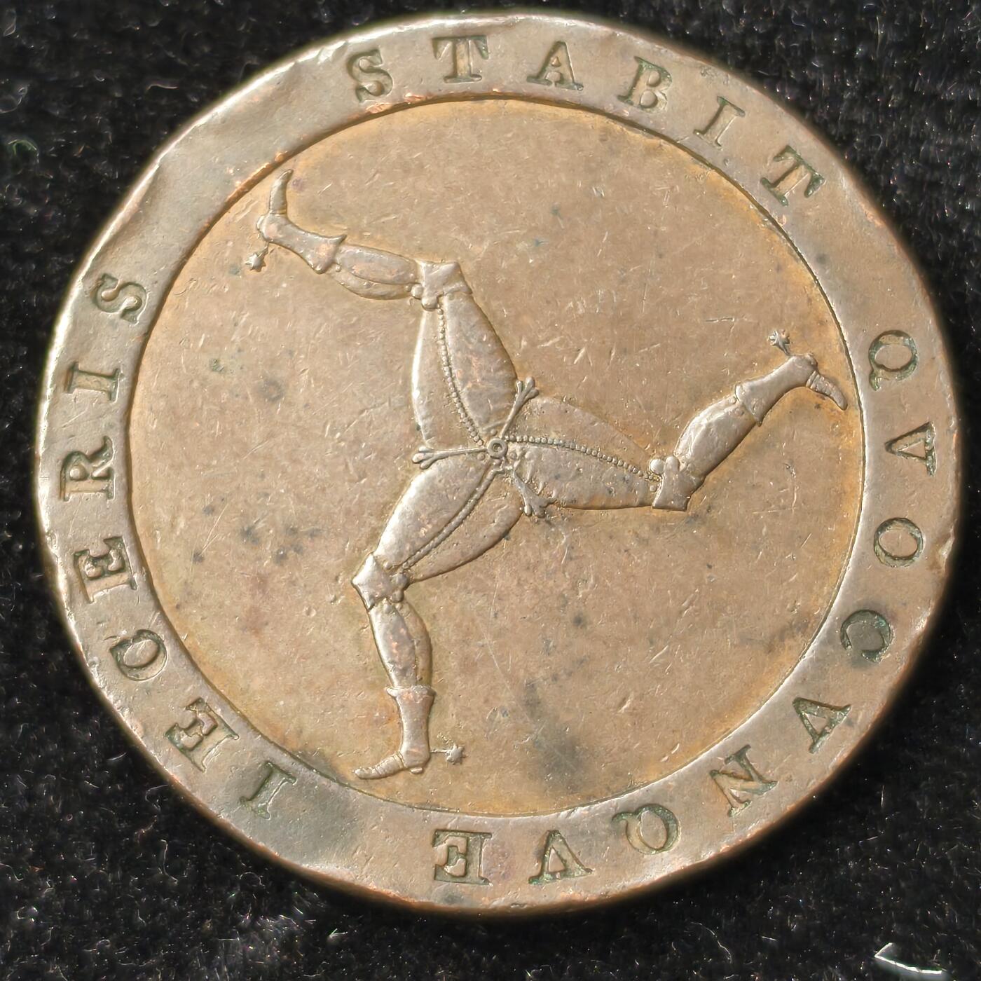 Krab外币市集Vol.28 英国马恩岛1813年车轮1便士