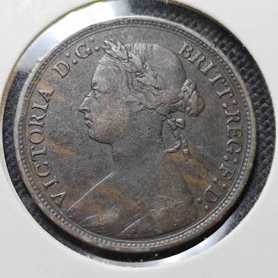 KK钱币收藏小铺  第410期 2月预留时间 周末发货 -  1877英国半便士铜币