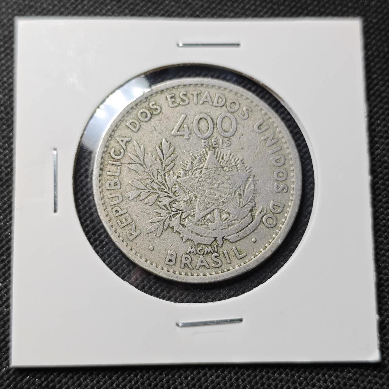 KK钱币收藏小铺  第409期 2月预留时间 周末发货  巴西400瑞斯