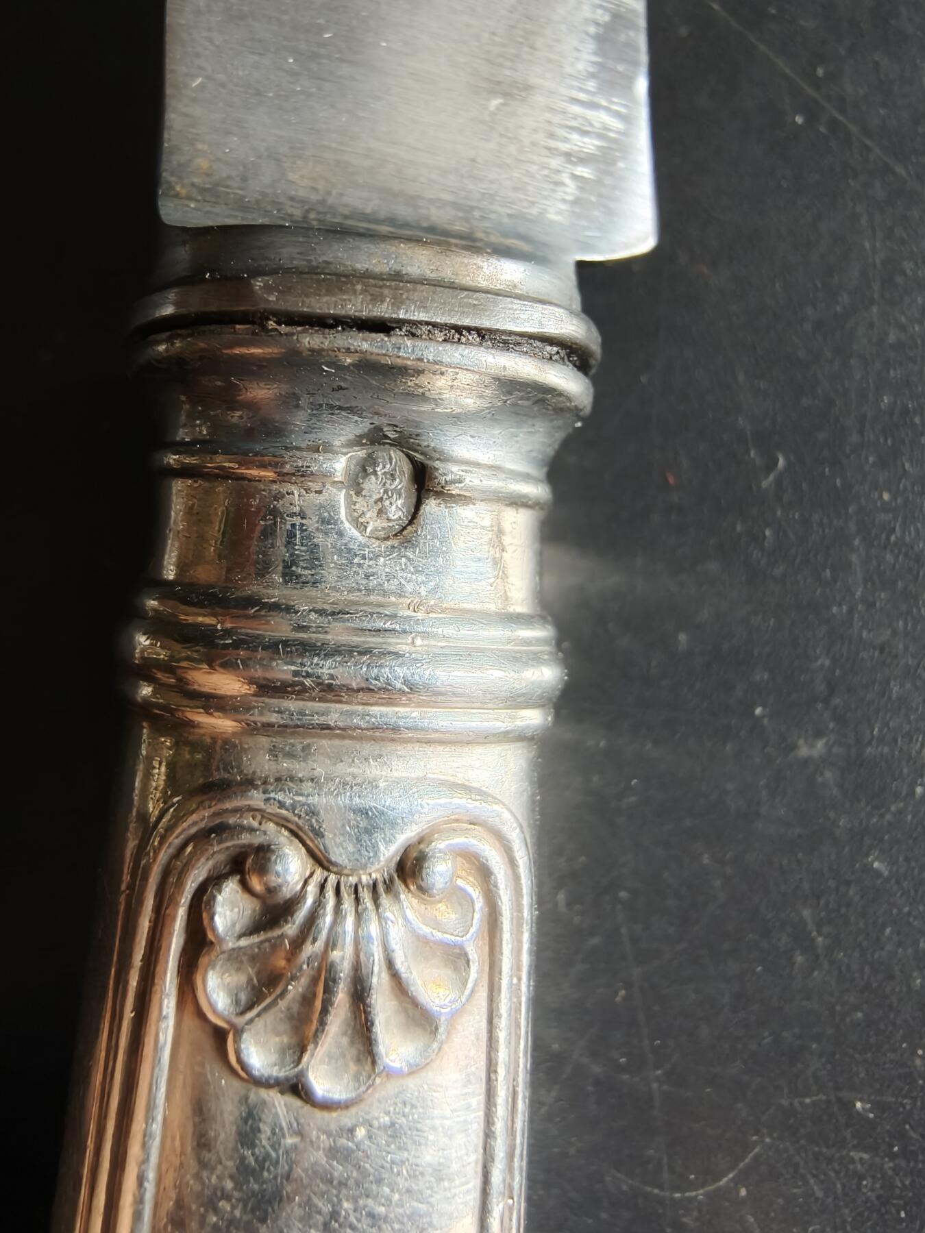 老王徽章第190期 法国银刀具    刀柄密涅瓦1级标    950银    长度30mm     重量149g