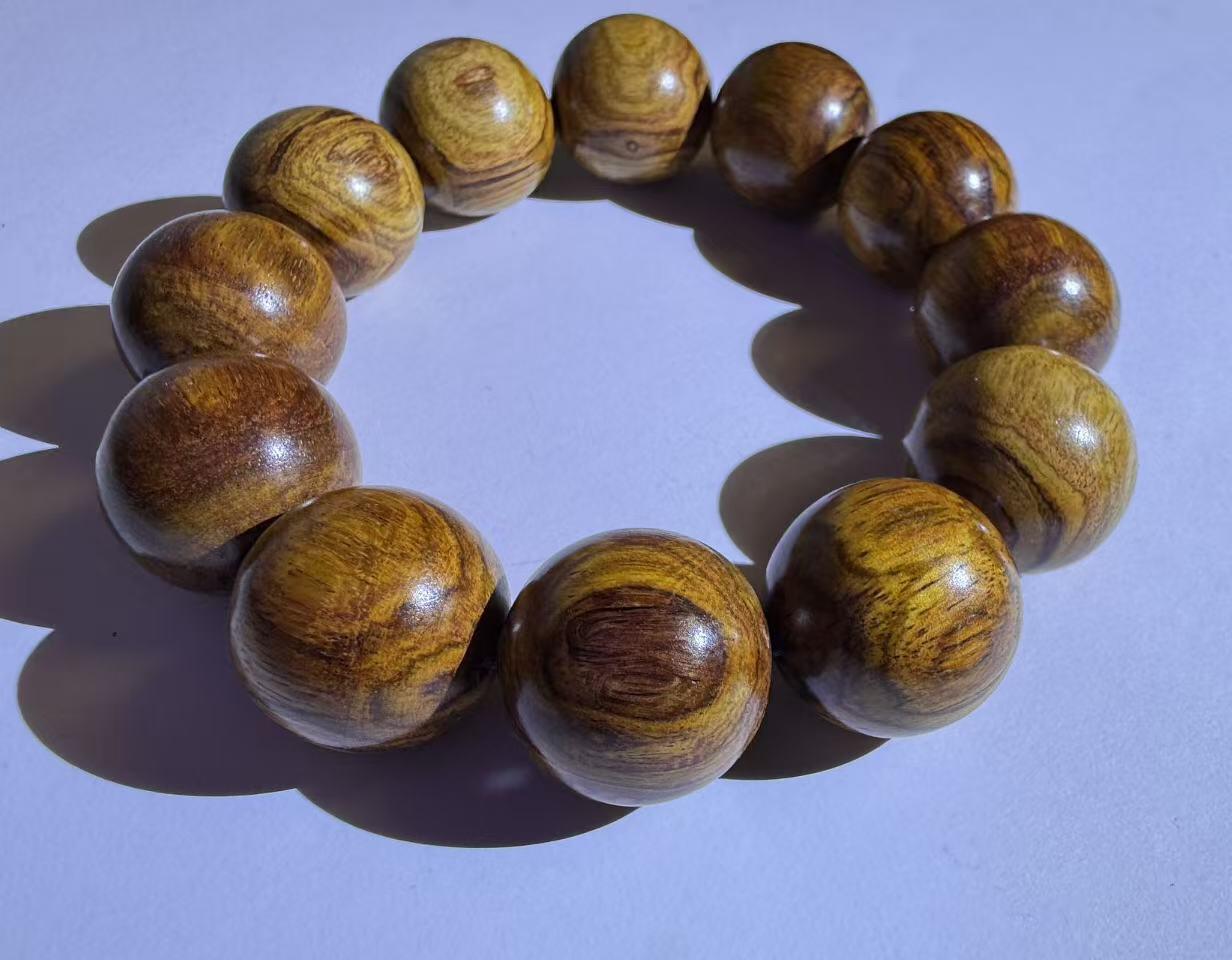 零元拍：海南黄花梨黄金底鬼脸2.0手串