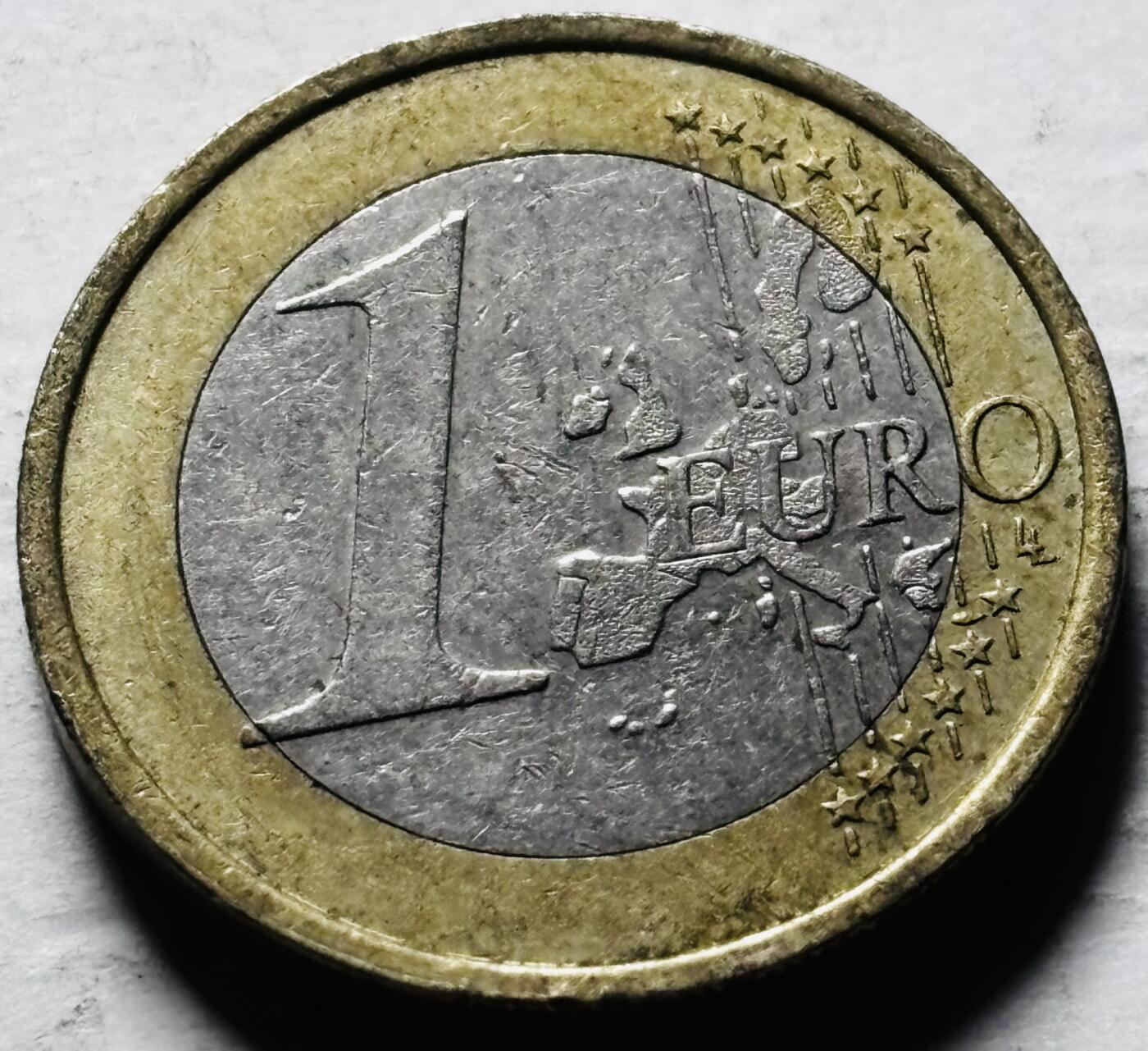 文馨钱币收藏第 298 场，长期接代拍业务 2002 年德国 1 欧元，第一版首发 F 版